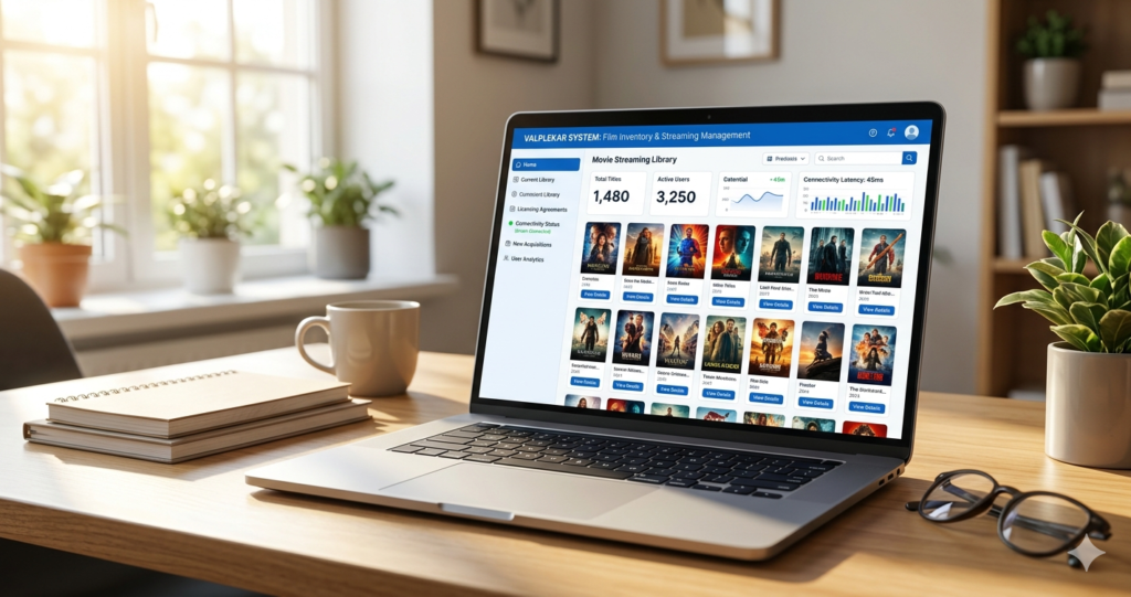Albfilm24 streaming platform showing movie collection on laptop screen for online viewing